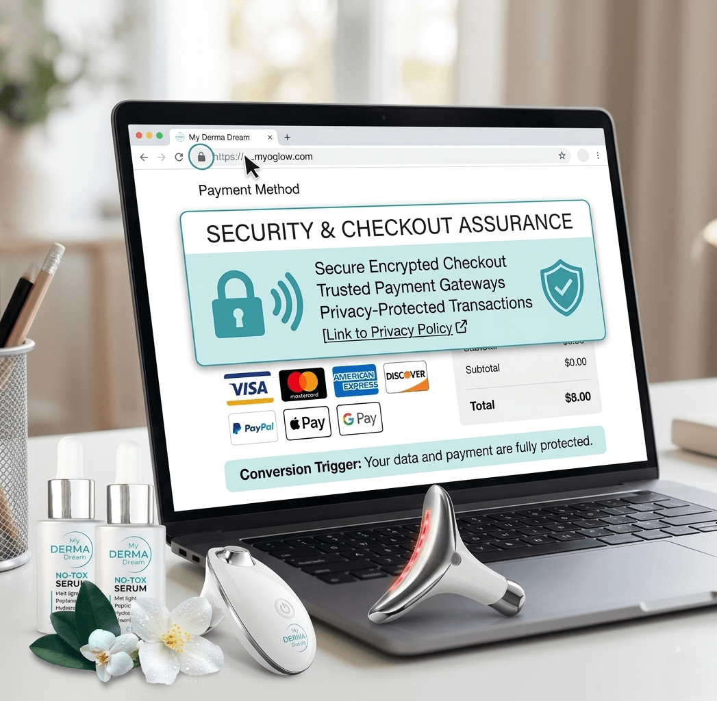 secure checkout myoglow official website payment icons